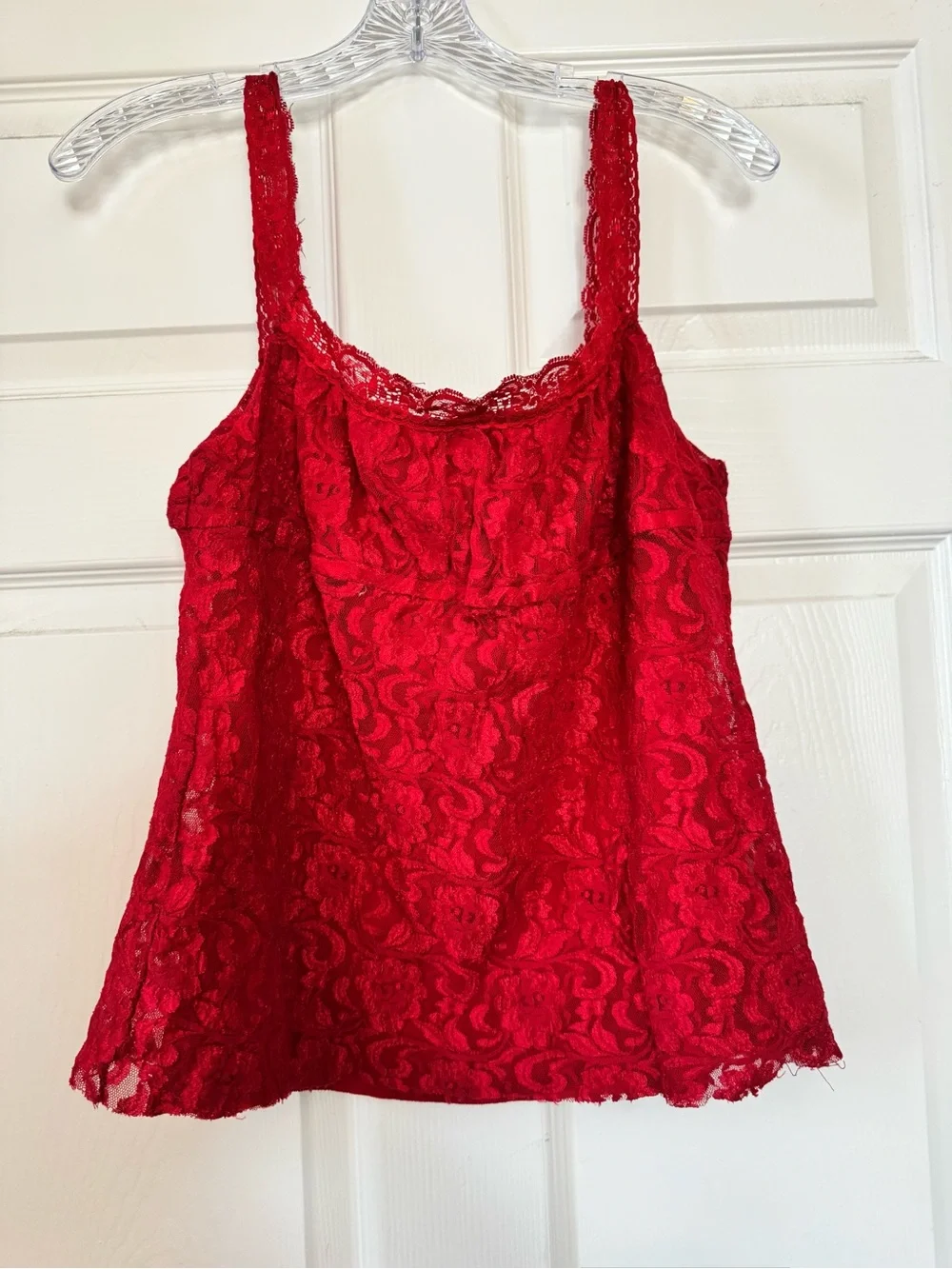 Anxiety Red Lace Camisole Babydoll Top Size Large